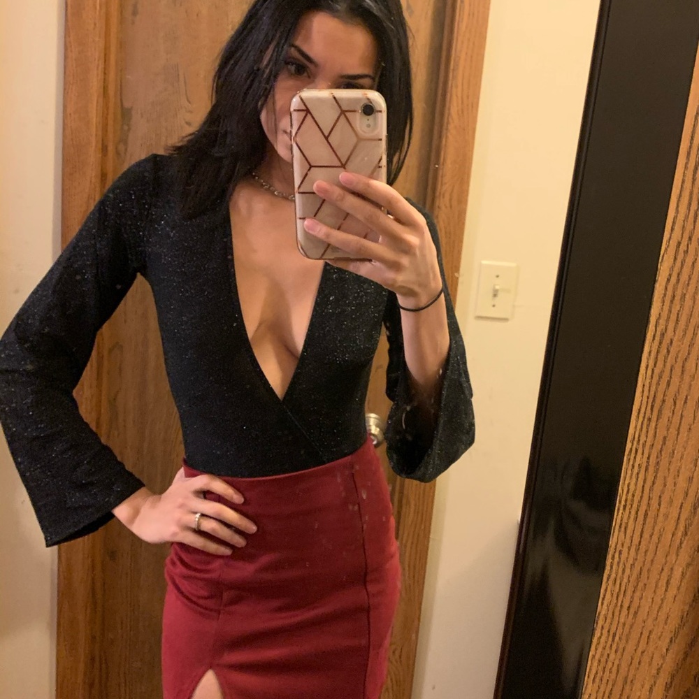 Missguided sparkly thong bodysuit